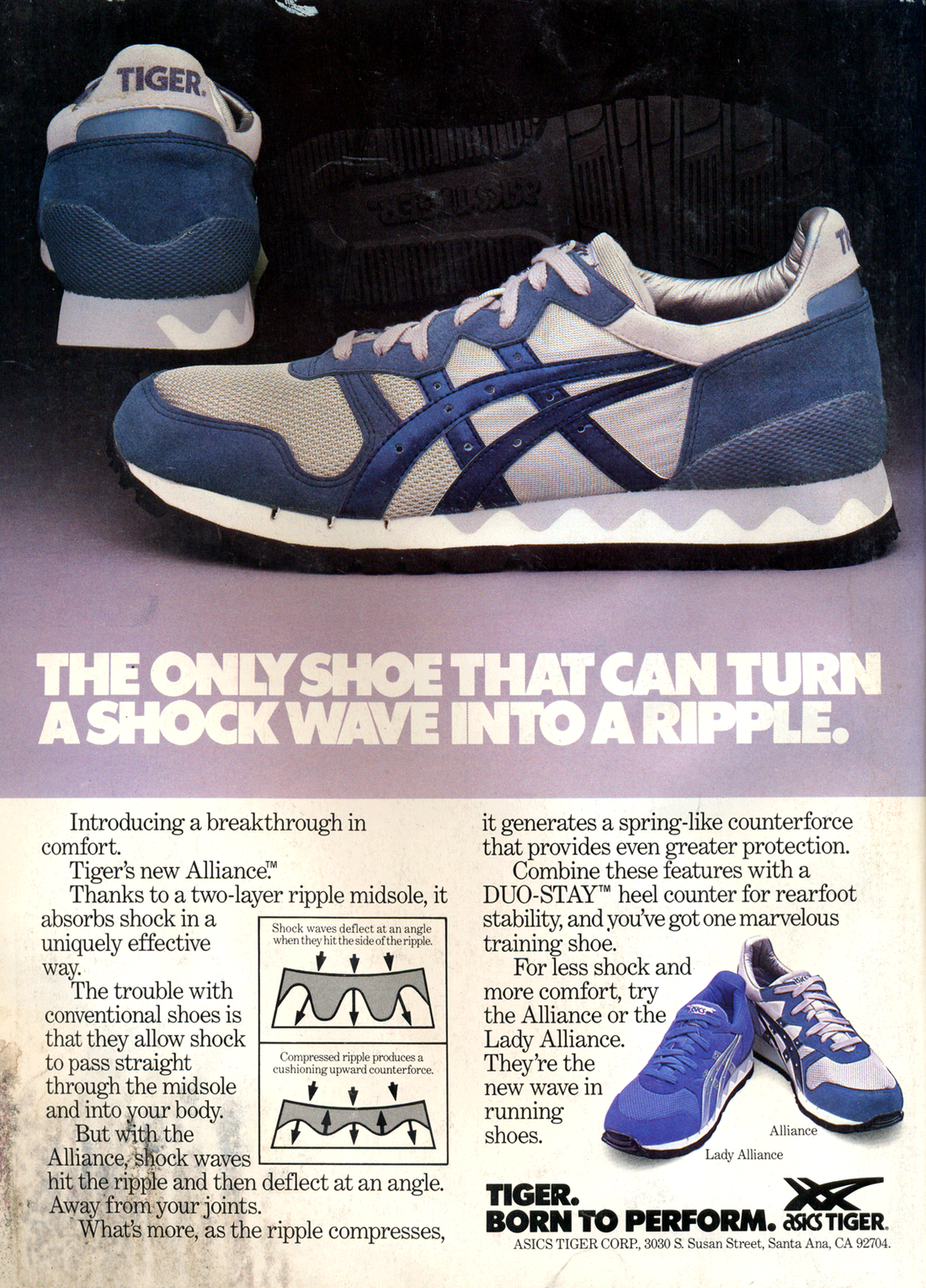 Retro Advertisement from November 1984, Asics Alliance Running Shoe