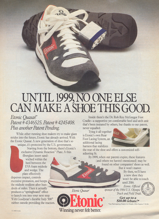 Retro Ad From June 1984 - Etonic Quasar