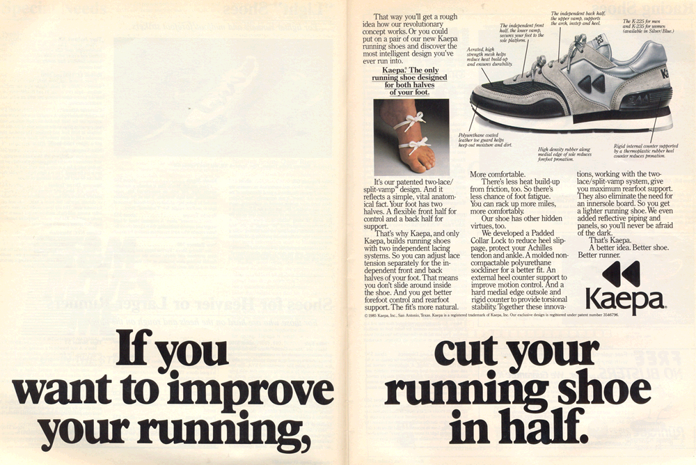 Retro Ad From October 1985, Kaepa Two-Lace System