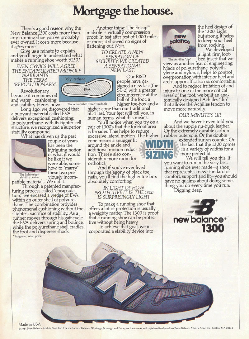 Retro Ad From July 1984, The New Balance 1300