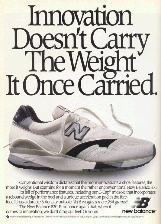 Retro Ad From November 1988, New Balance 830