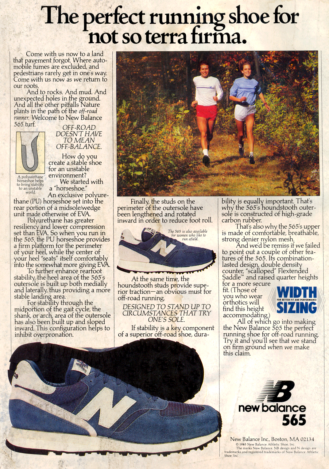 Retro Advertisement from March 1984 - New Balance 565 Trail Running Shoe