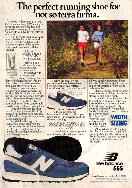 Retro Advertisement from March 1984 - New Balance 565 Trail Running Shoe