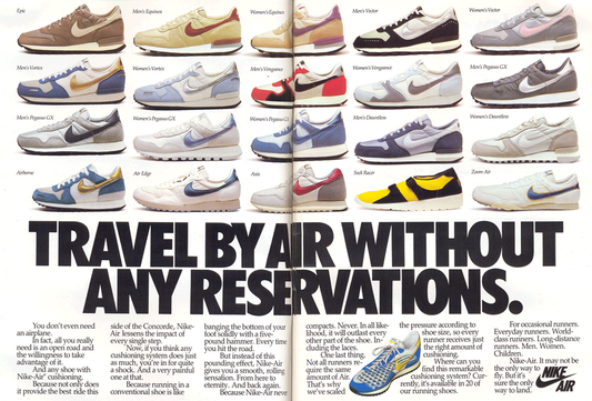 Retro Ad From December 1985, Travel By Air with Nike