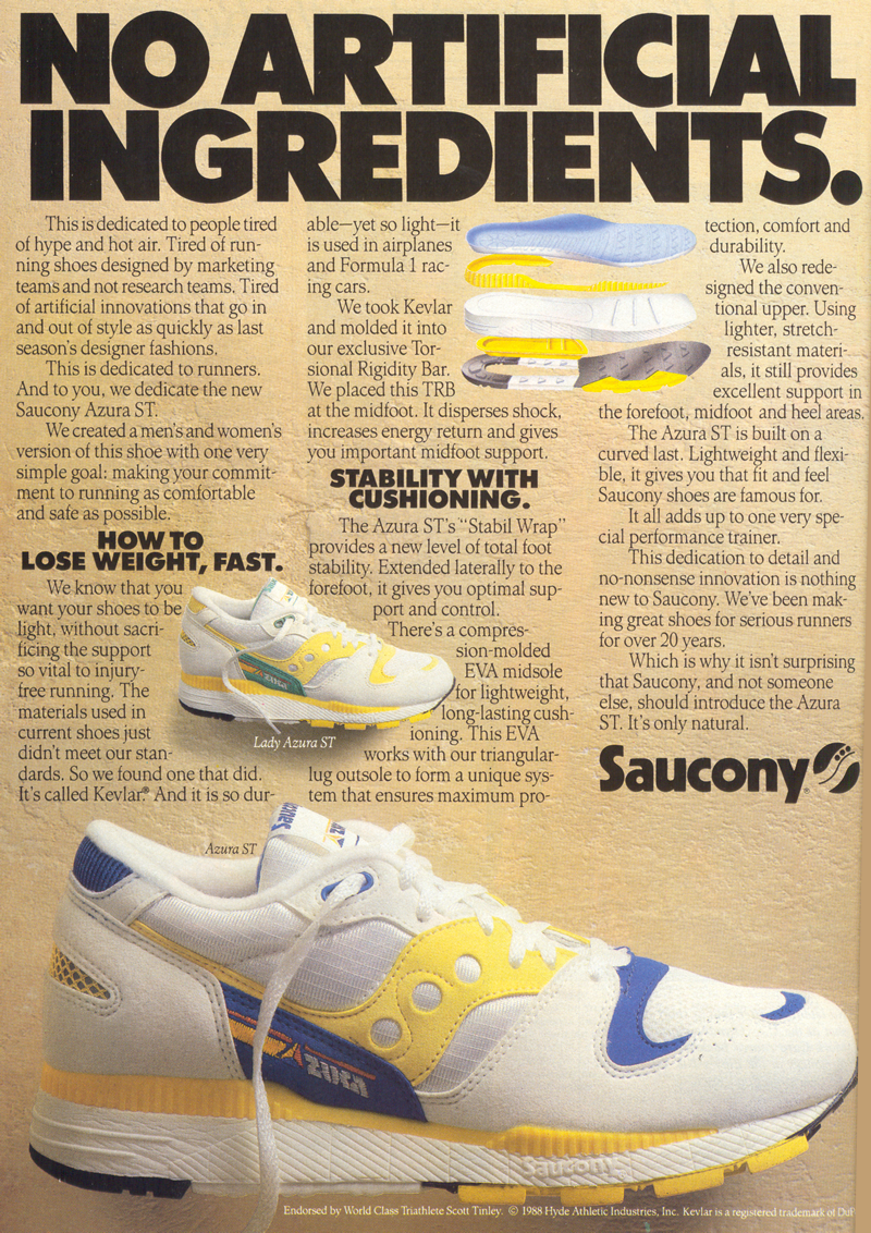 Retro Ad - October 1988 - Saucony Azura ST