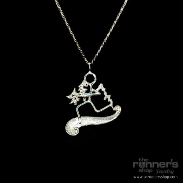 Silver "Mercury" Runner Scroll Necklace image 0