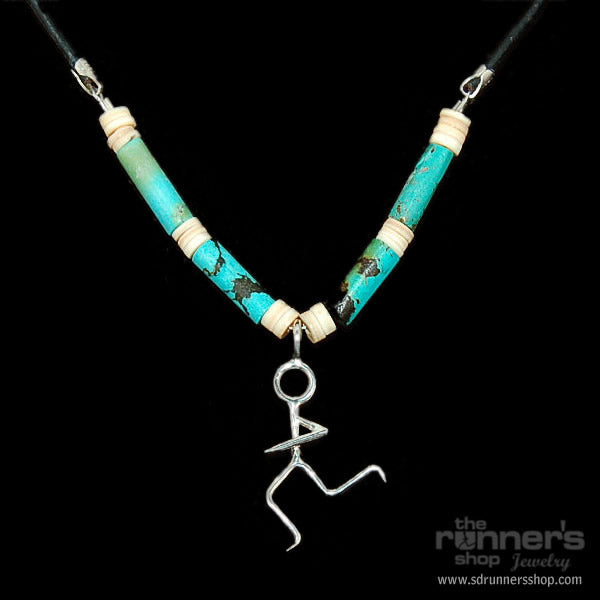 Silver "Mercury" Runner w/ Turquoise Necklace image 0