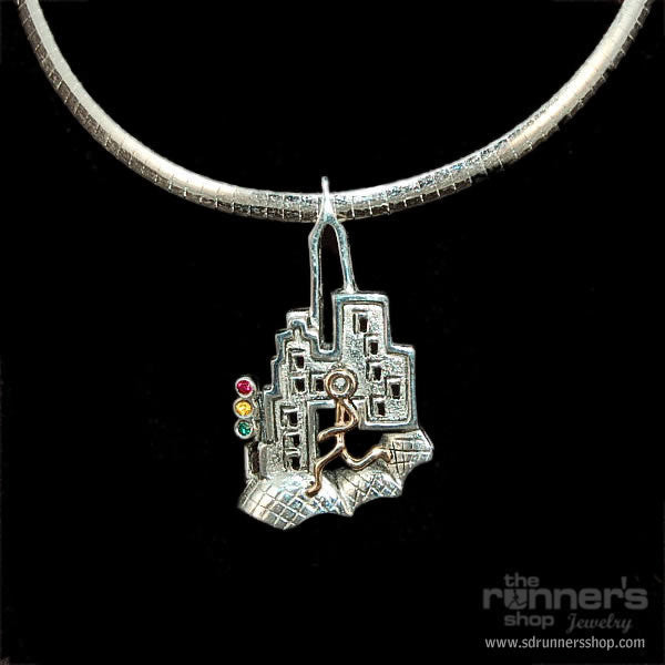 Silver Urban Runner w/ Lights and Gold "Hermes" Runner Necklace image 0