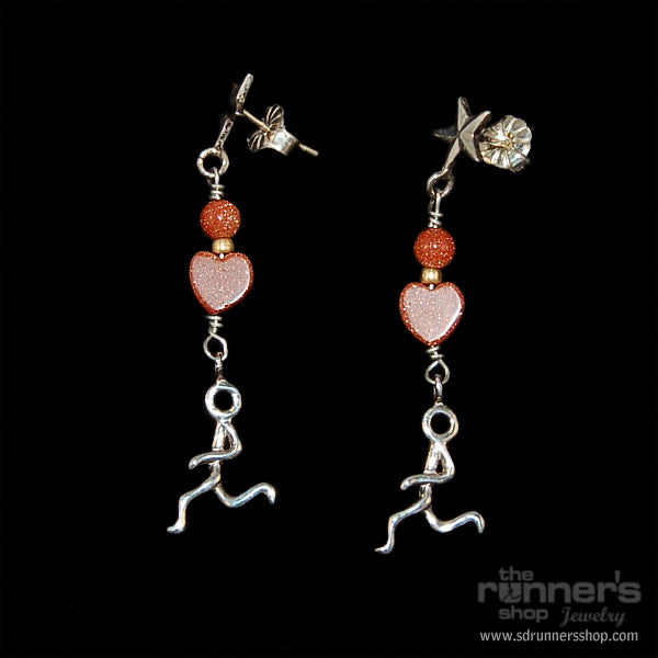 Silver "Hermes" Runner w/ Goldstone Post Earrings image 0