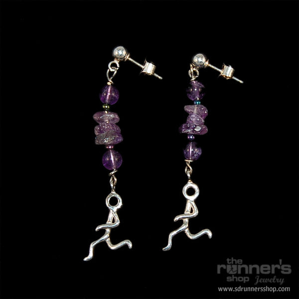 Silver "Hermes" Runner w/ Amethyst Post Earrings image 0