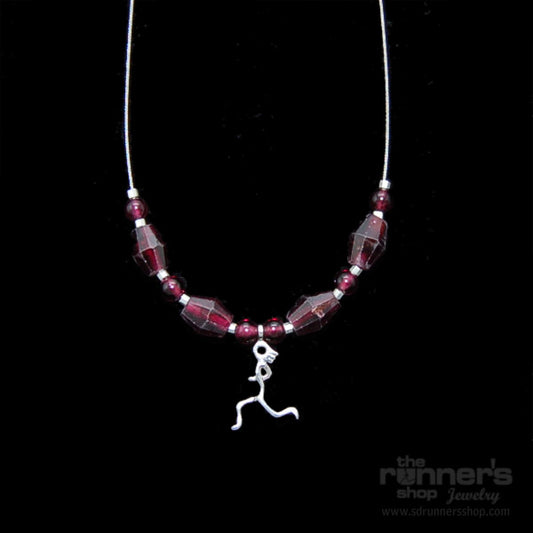 Silver "Atalanta" Runner w/ Garnet Necklace image 0