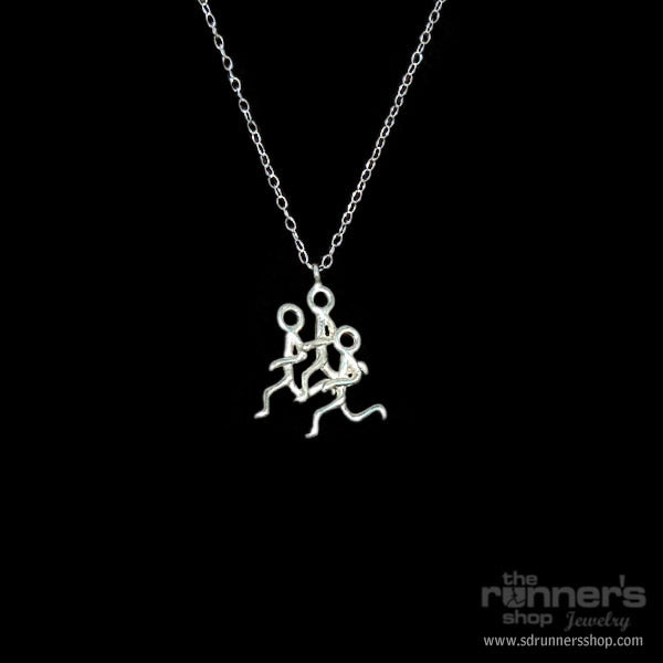 Silver "Hermes" Runner Trio Necklace image 0