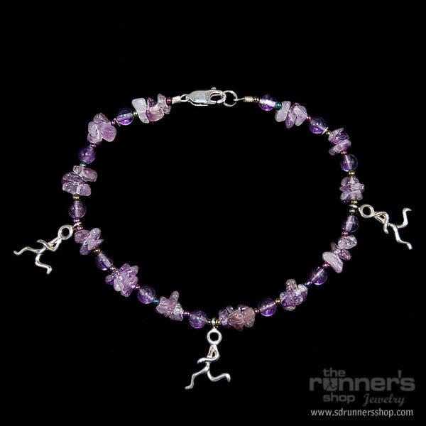 Silver "Hermes" Runner Three w/ Amethyst Bracelet image 0