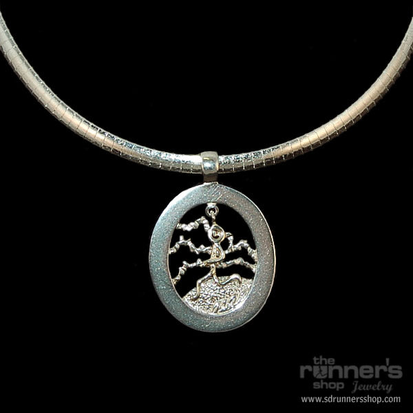 Silver Oval Hills w/ Silver "Hermes" Runner Necklace image 0