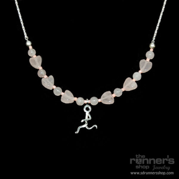 Silver "Atalanta" Runner w/ Rose Quartz Necklace image 0