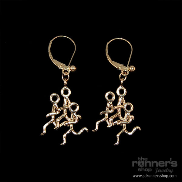 Gold "Hermes" Runner Trio Leverback Earrings image 0