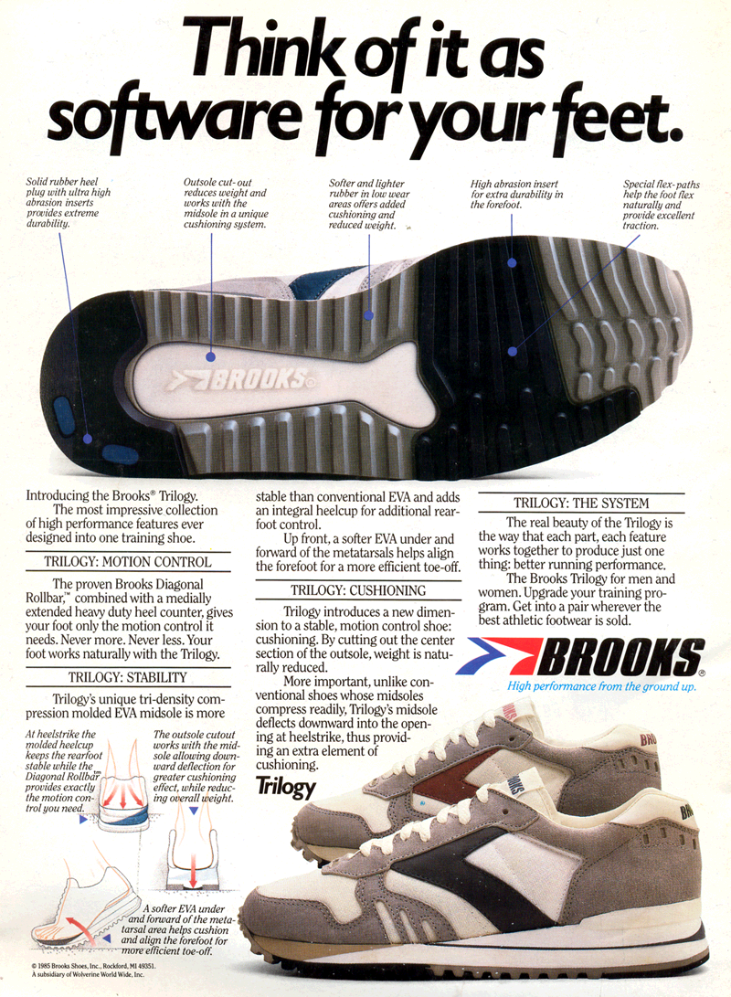 Retro Ad From June 1986, The Brooks Trilogy | The Runner's Shop
